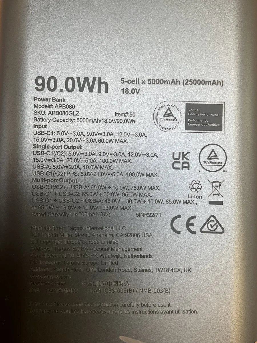 Targus laptop power bank 100w 25000mah - Image 2