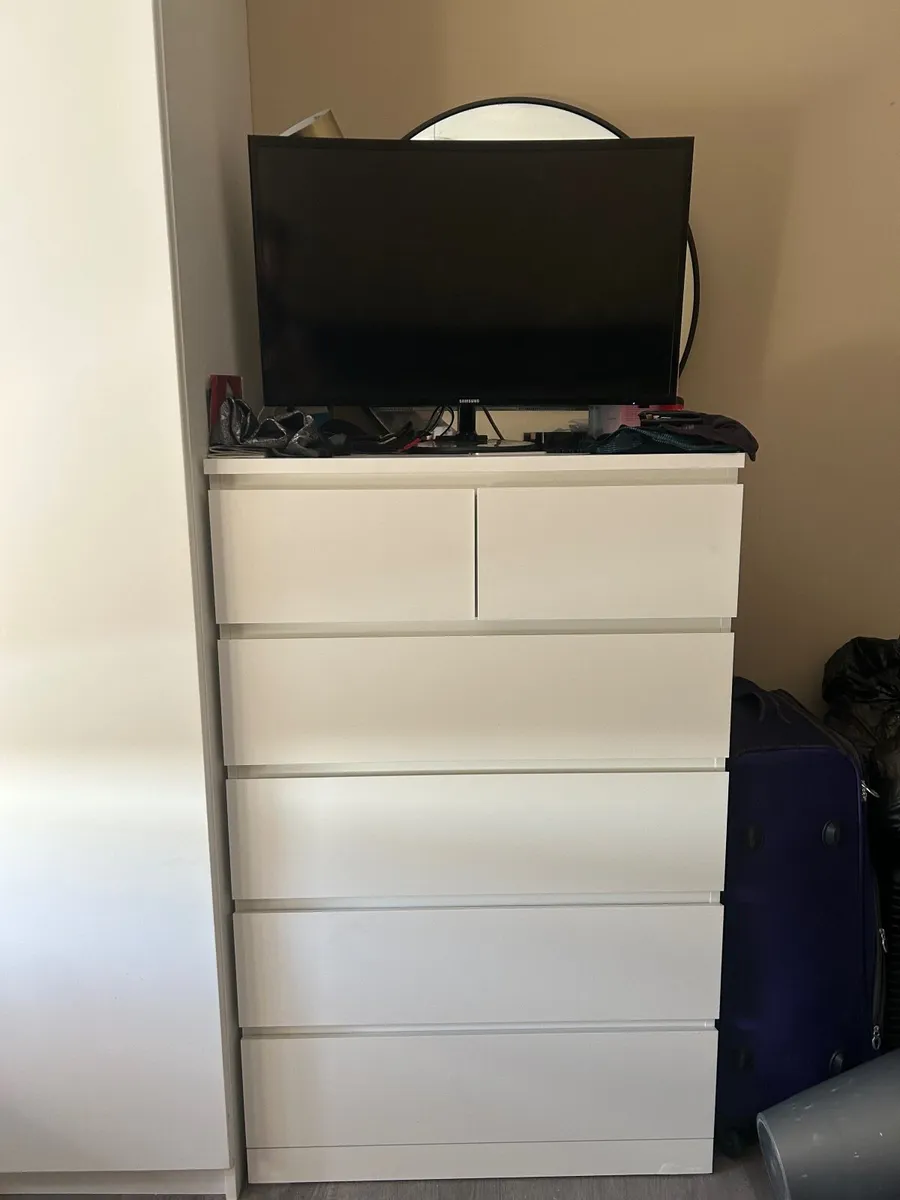 white 5-drawer chest of drawers - Image 2