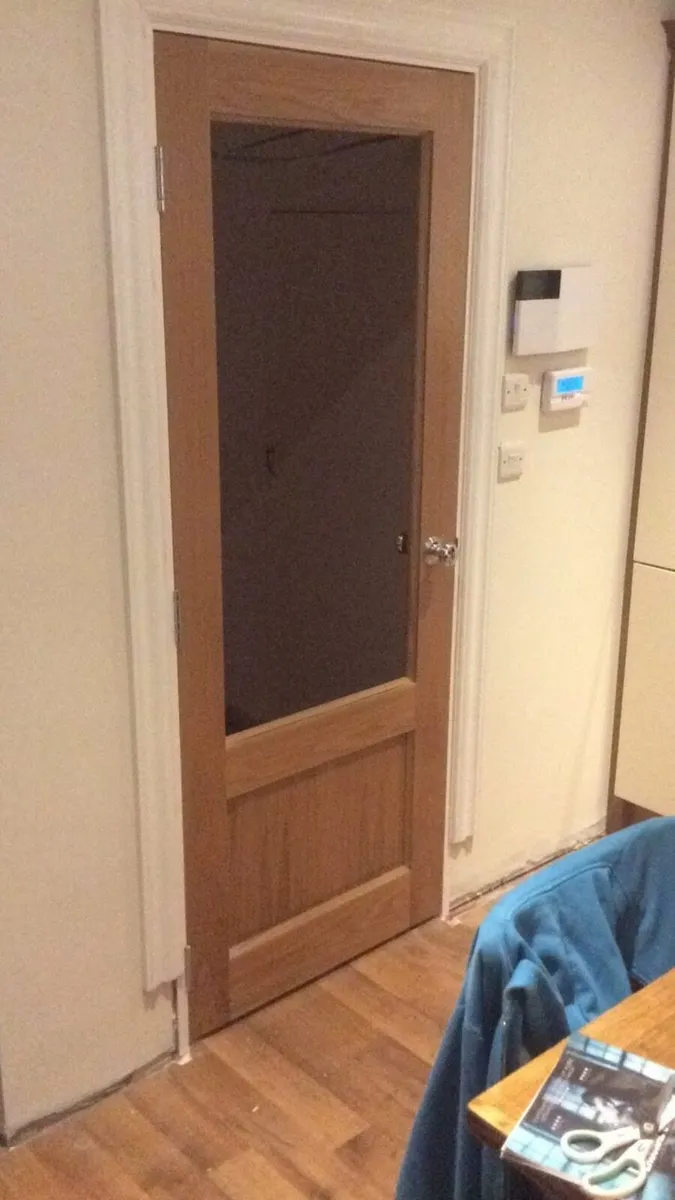 Oak glass door
