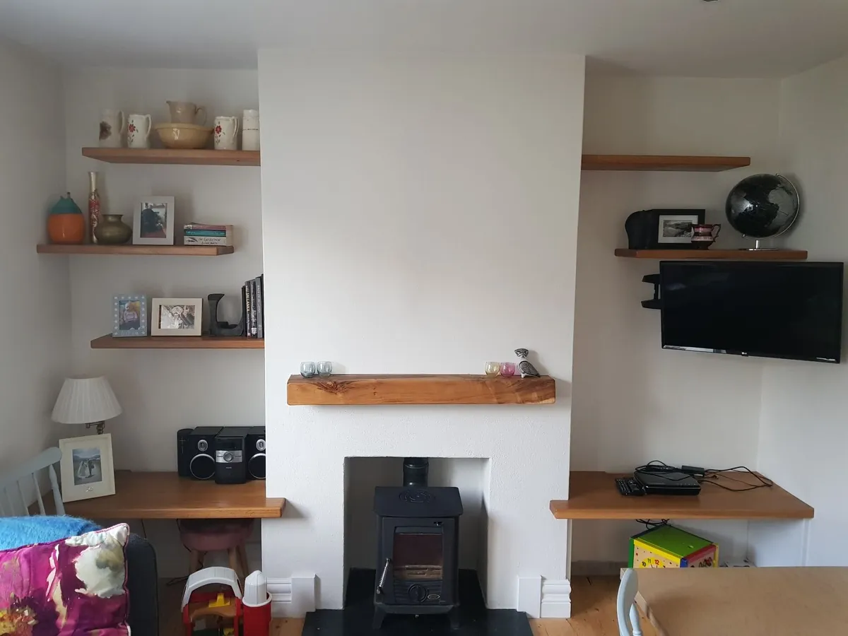 Solid oak alcove shelves - Image 3