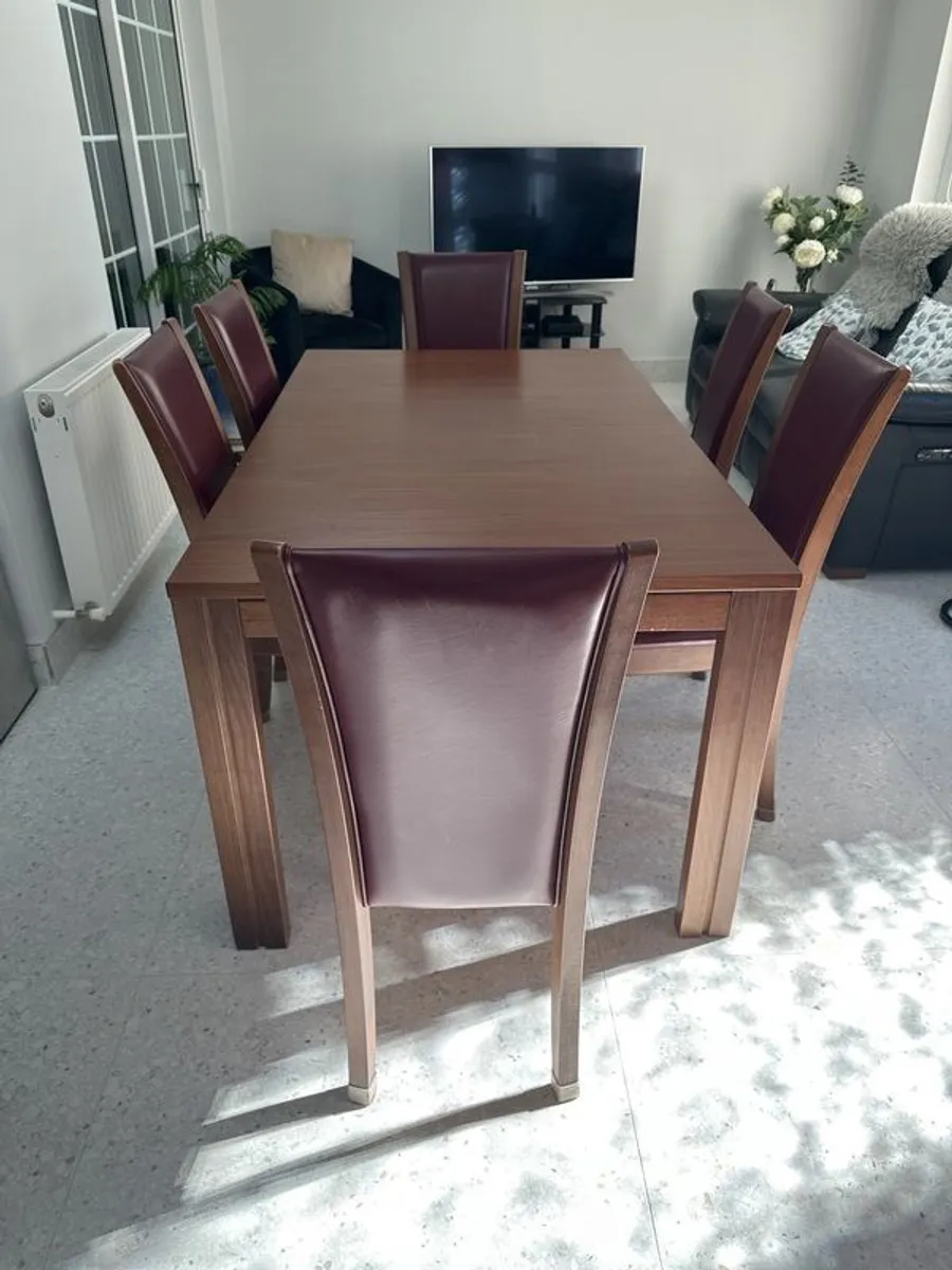 Skovby table and 6 chairs - Image 3