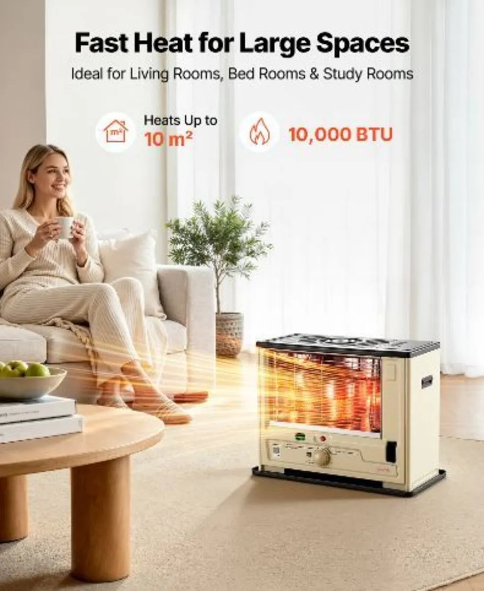 Cordless Radiant Kerosene Heater, 10000 BTU - Image 2