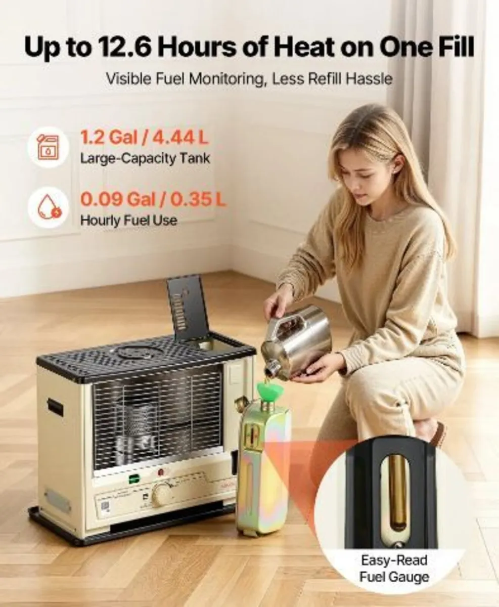 Cordless Radiant Kerosene Heater, 10000 BTU - Image 4