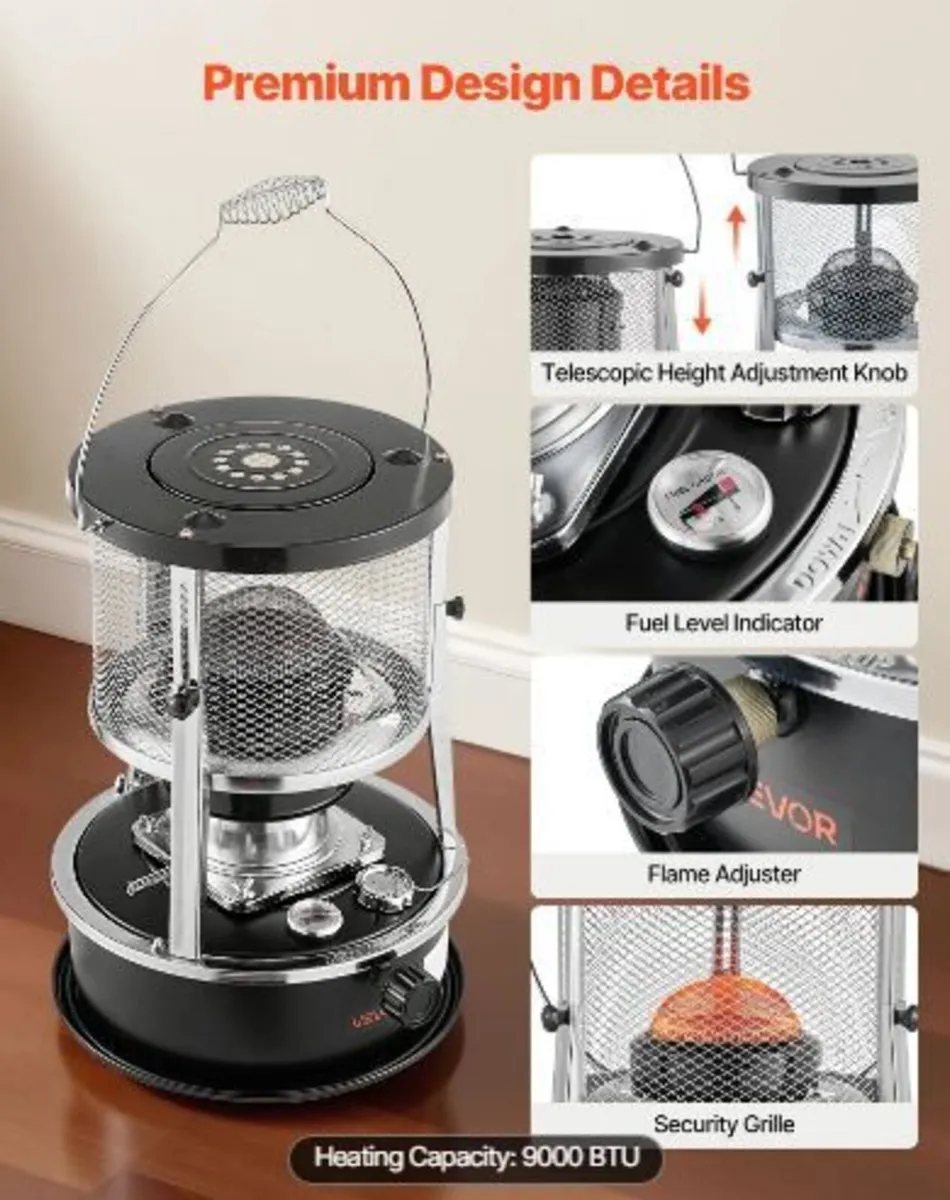 9000 BTU Portable Kerosene Heater & Stove - Image 3