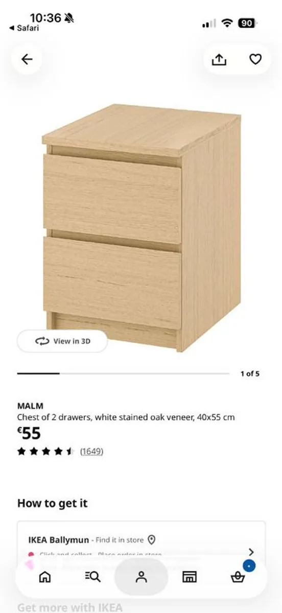 Malm bed with 2 drawers, mattress and lockers - Image 3