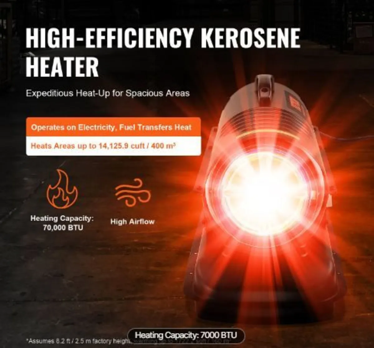 Kerosene/Diesel Forced Air Heater, 70000Btu - Image 2