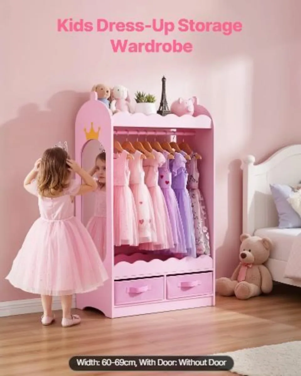 Kids Dress Up Storage, with Mirror - Image 2