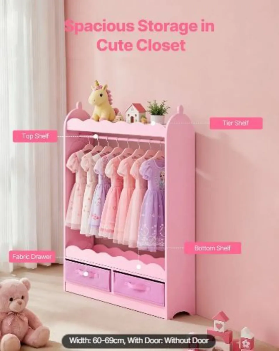 Kids Dress Up Storage, with Mirror - Image 4