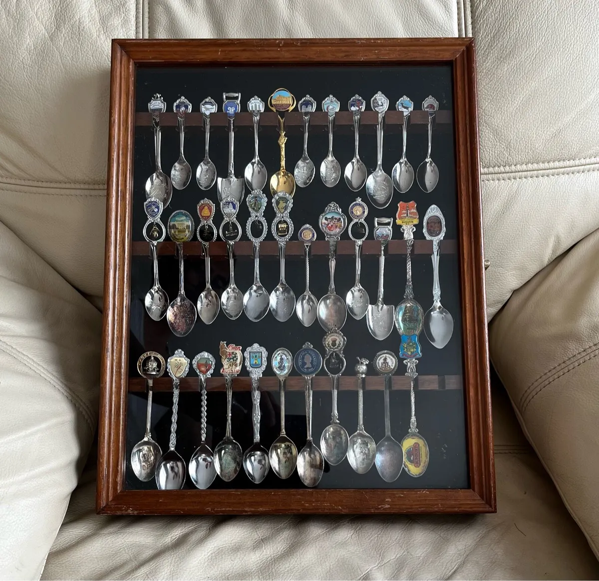 Souvenir Spoon glass  display frame - Image 1