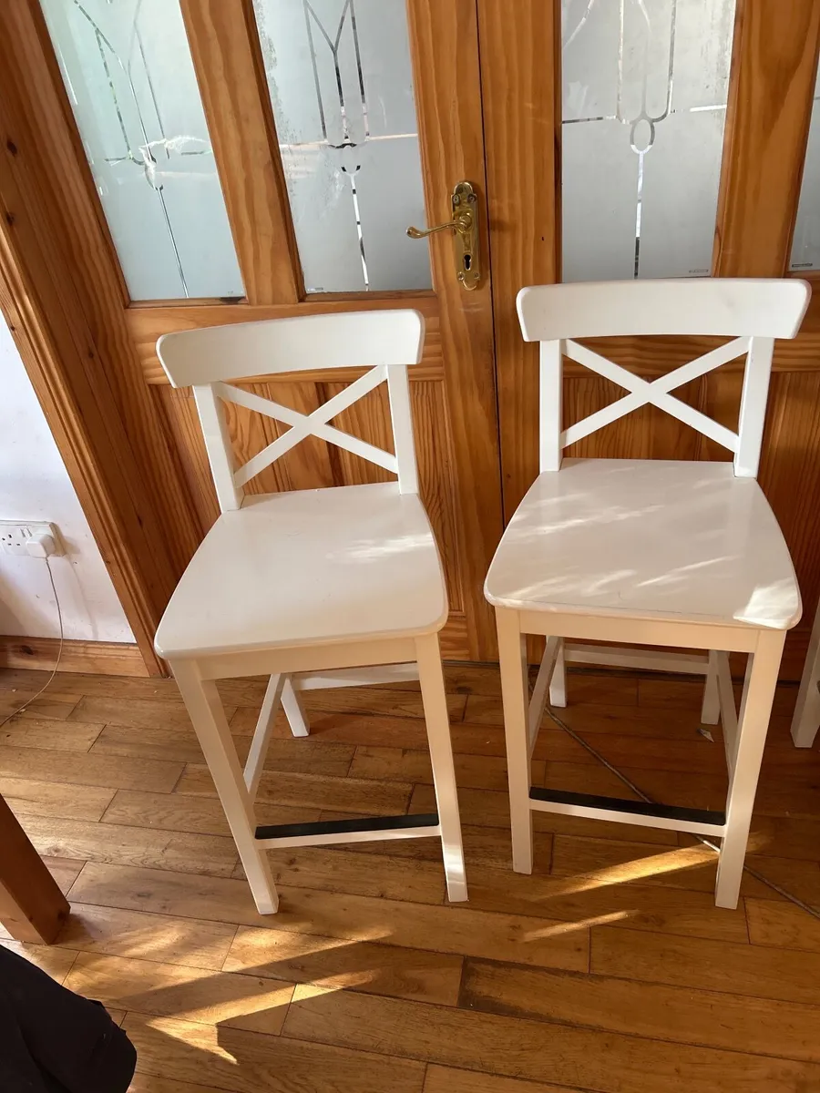 2 IKEA Ingolf/Rosentorp barstools with backrest