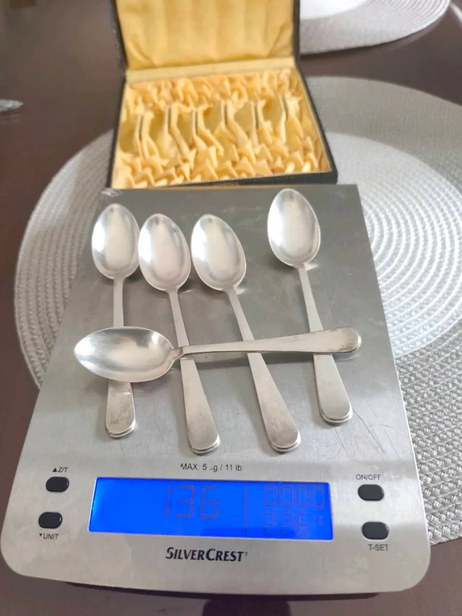 Solid silver antique spoons set - Image 3