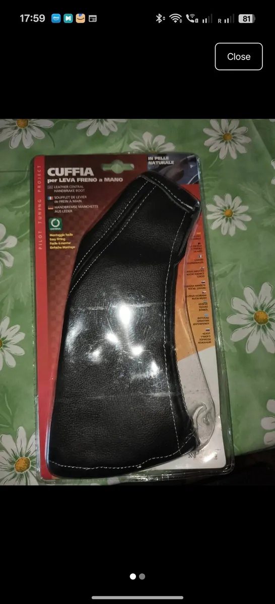 Leather central handbrake boot - for cars - Image 1