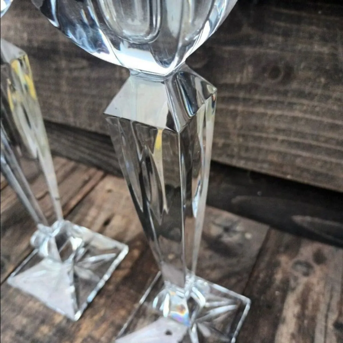 Vintage Galway Crystal Candlestick Holders (Pair) - Image 3