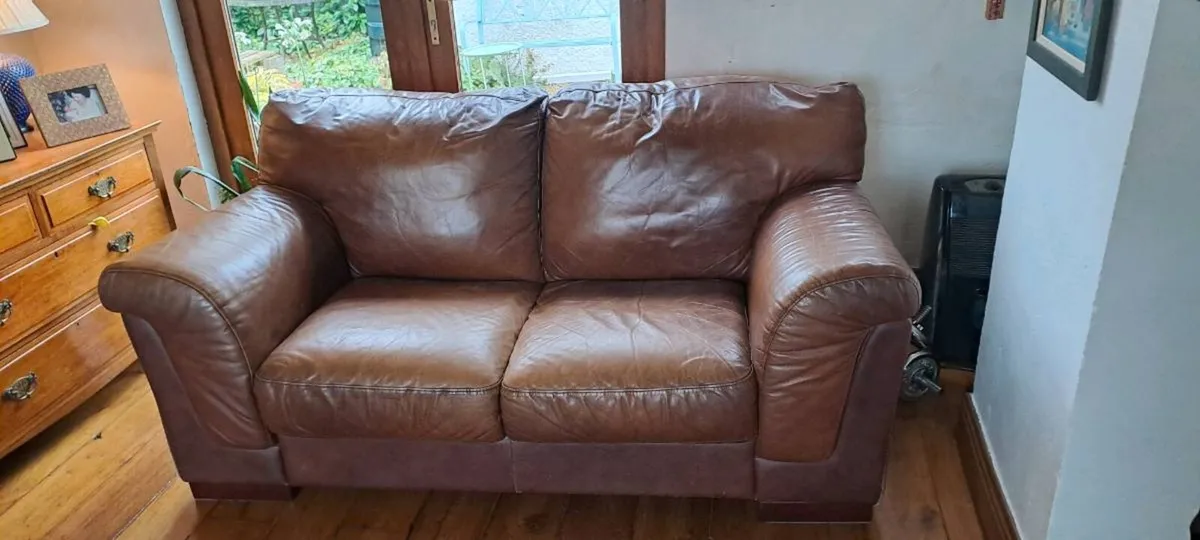 Leather 2 seater couch