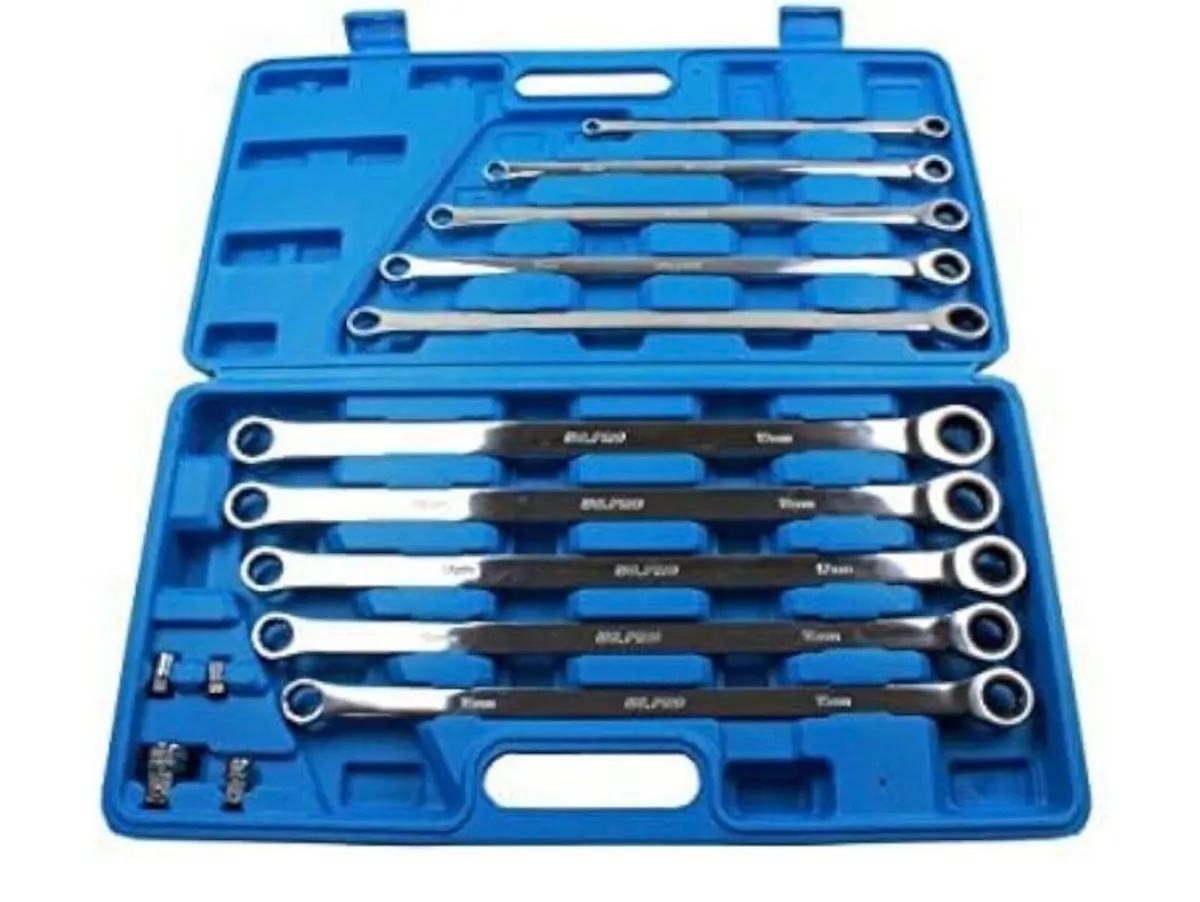 Brand New 10Pc Extra Long Double Ring Spanner Set - Image 1
