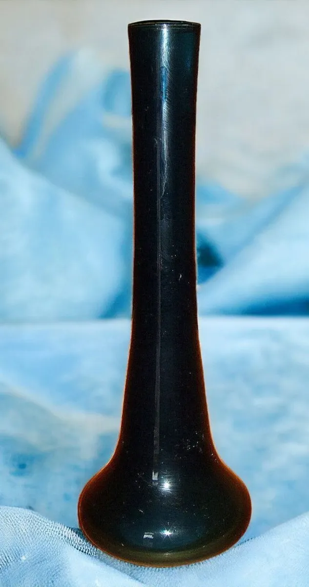 Vintage 20” Tall Teal Art Glass Bud Vase-Harrods - Image 1