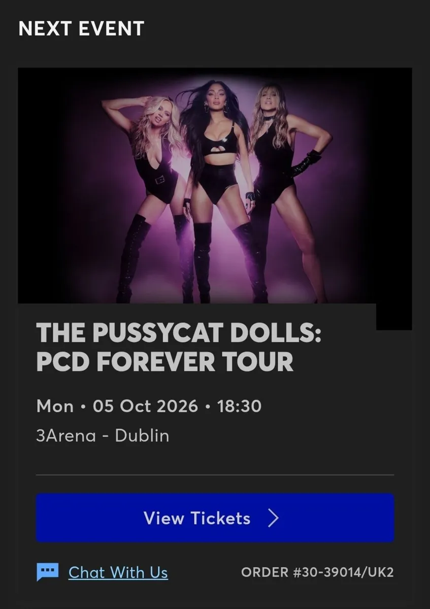 Pussycat Dolls 2 standing tickets