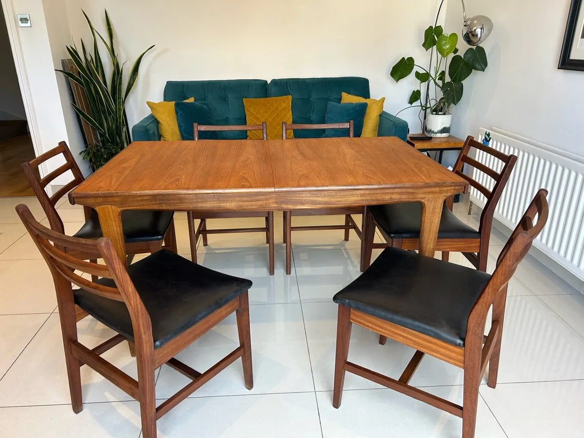 John Herbert mid century table set and 6 chairs - Image 4