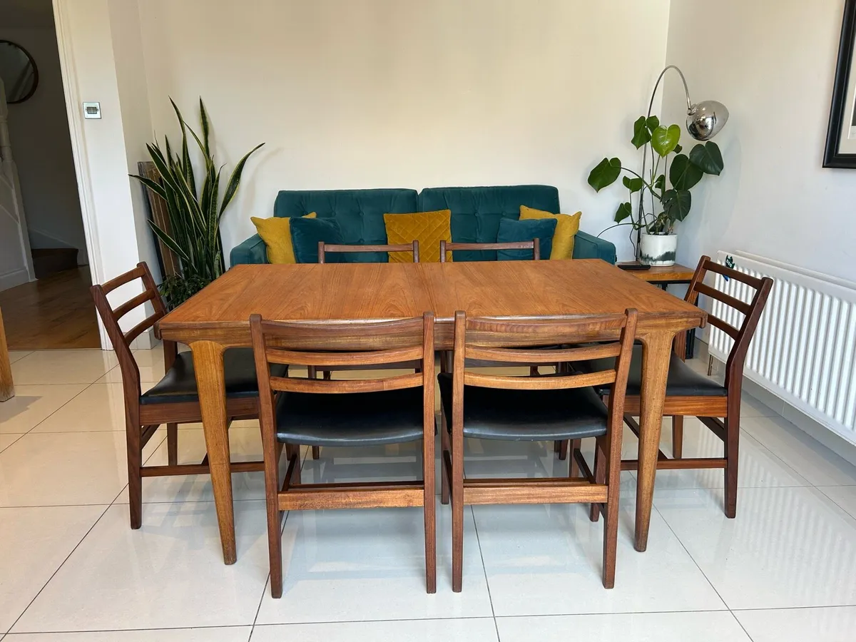 John Herbert mid century table set and 6 chairs - Image 3