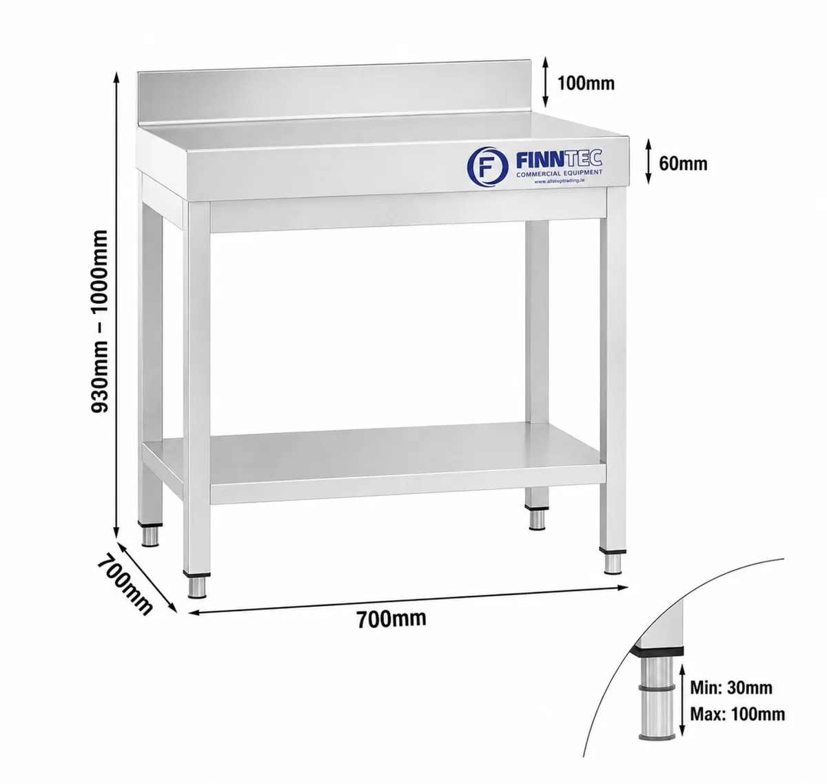 700mm Stainless Steel Table - Image 1