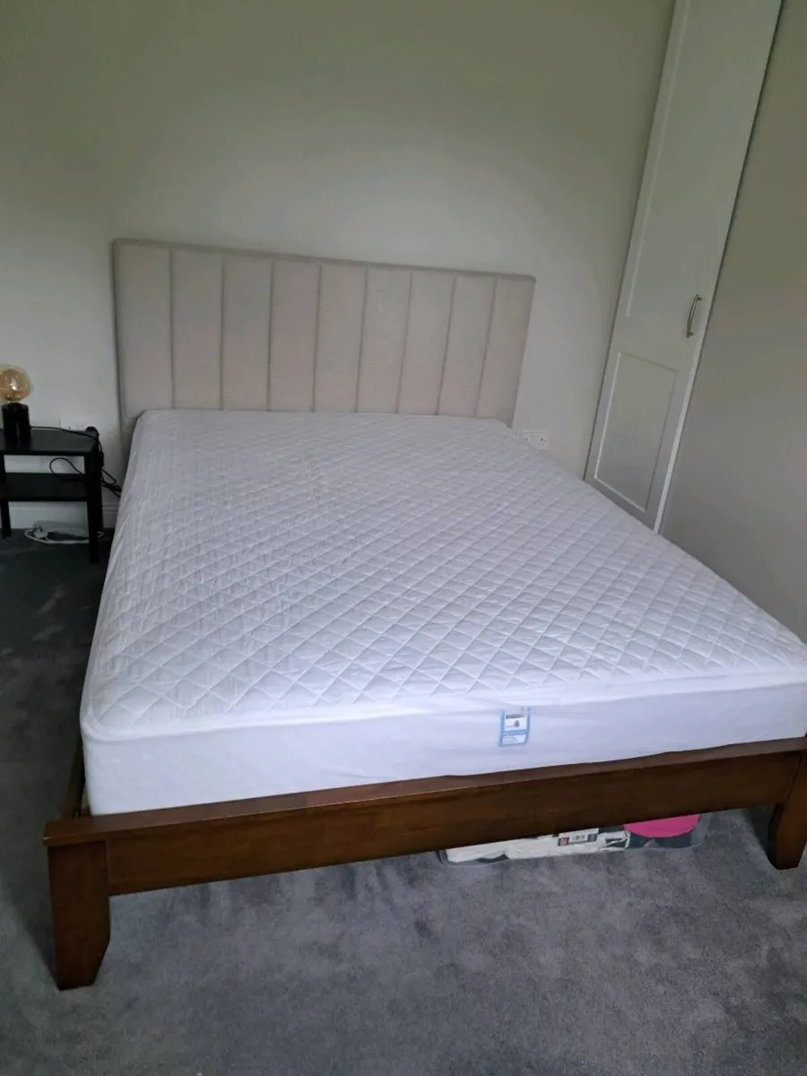 King size bed and mattress - Image 1