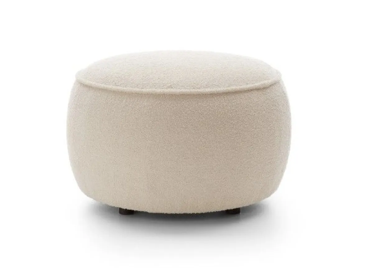 Siena Luxury Round Pouffe 65 cm Boucl Fabric - Image 2