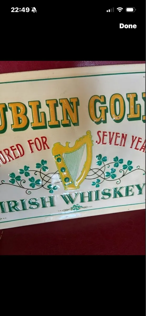 Vintage ‘Dublin Gold’ Metal Bar display - Image 2