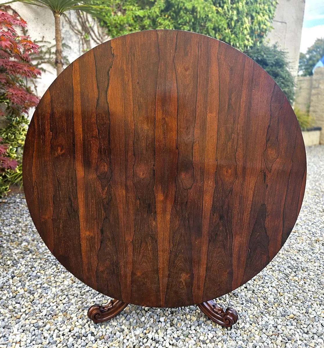 Victorian Rosewood Round Table - Circa 1850 - Image 4