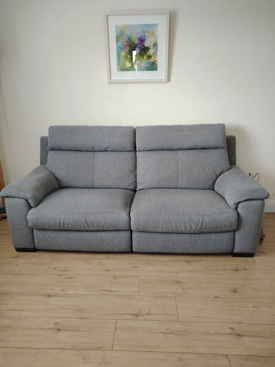 2 seater sofa chair and footstool - Image 1