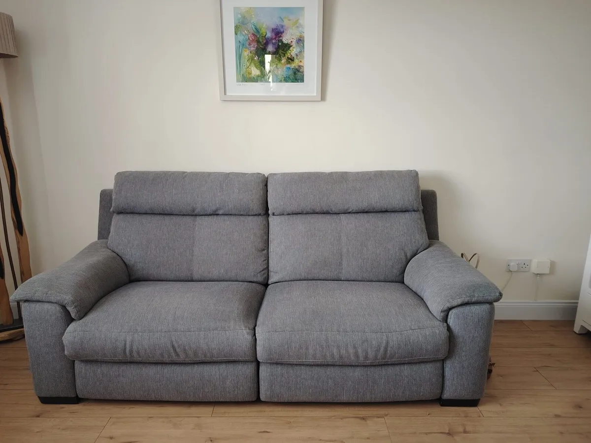 2 seater sofa chair and footstool - Image 2