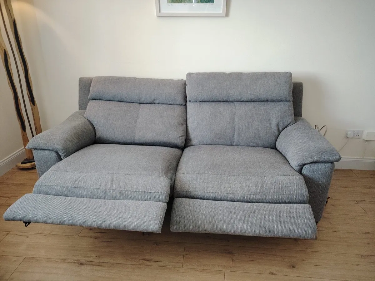 2 seater sofa chair and footstool - Image 3