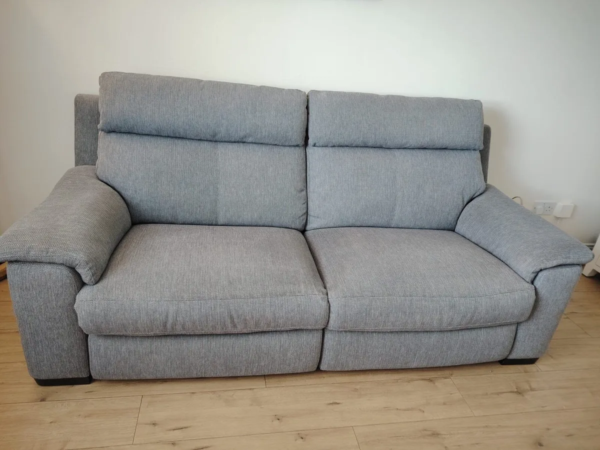 2 seater sofa chair and footstool - Image 4