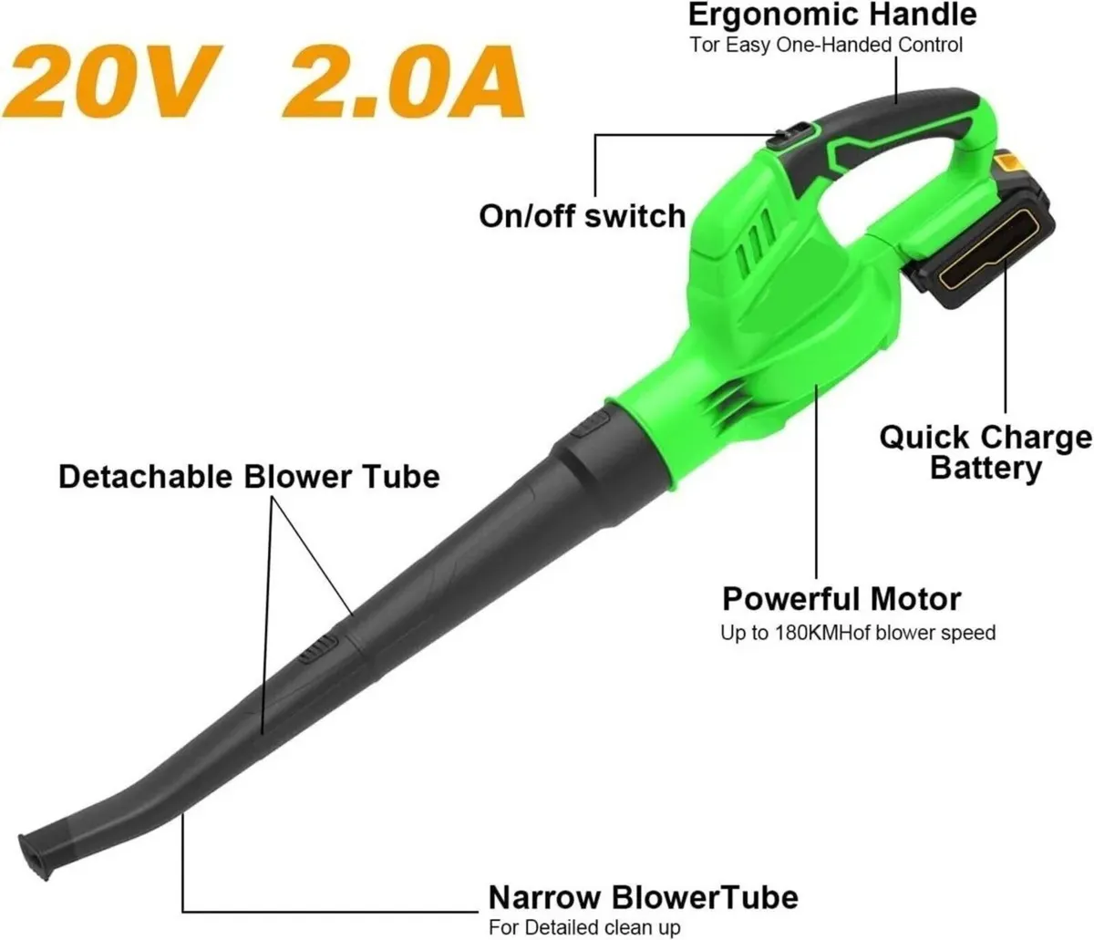 20V Cordless Electric Blower with 3.0Ah Battery - Image 2