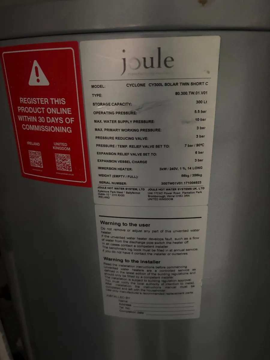 Hot water tank stainless steel joule - Image 4