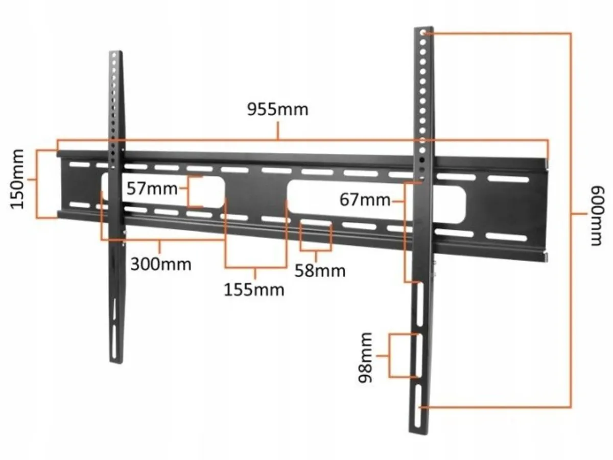 Tv Wall Mount Bracket Flat Fixed  42-120" - Image 2