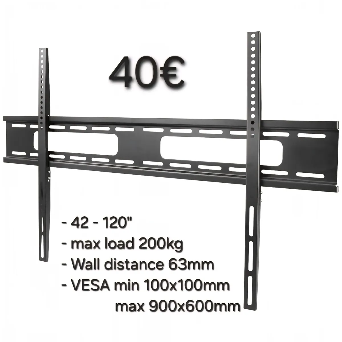 Tv Wall Mount Bracket Flat Fixed  42-120" - Image 1