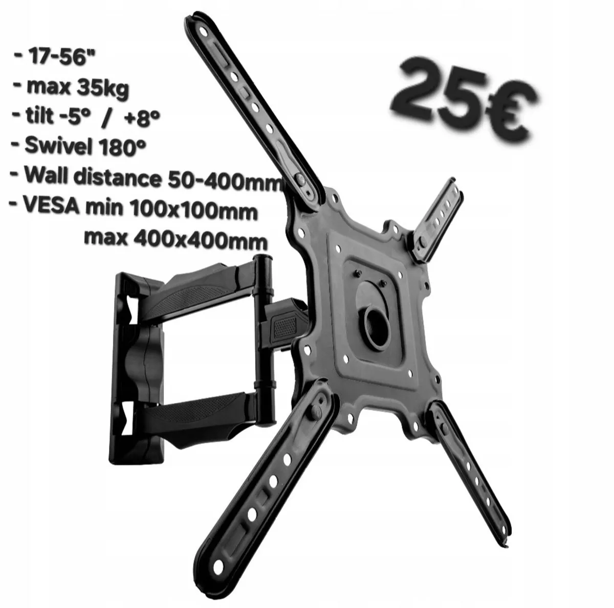 TV Wall Mount Bracket Arm Tilt Swivel 17-56" - Image 1