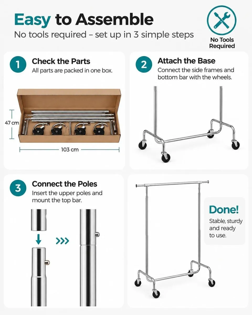 2 x NEW Heavy duty clothes stands- FREE Delivery - Image 4
