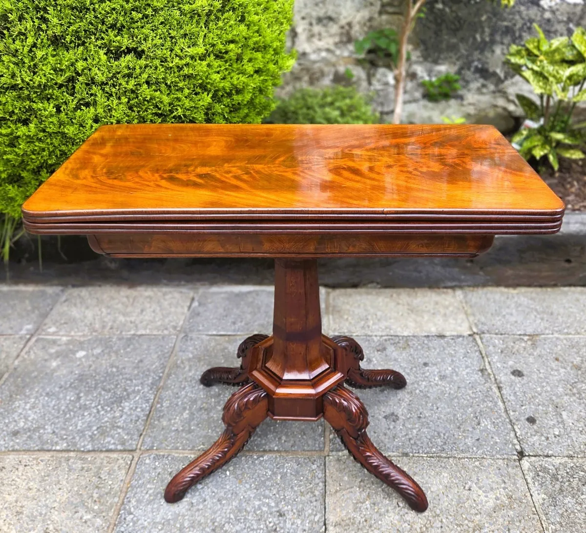Antique Fold Over Card Table- Circa 1830 - Image 1