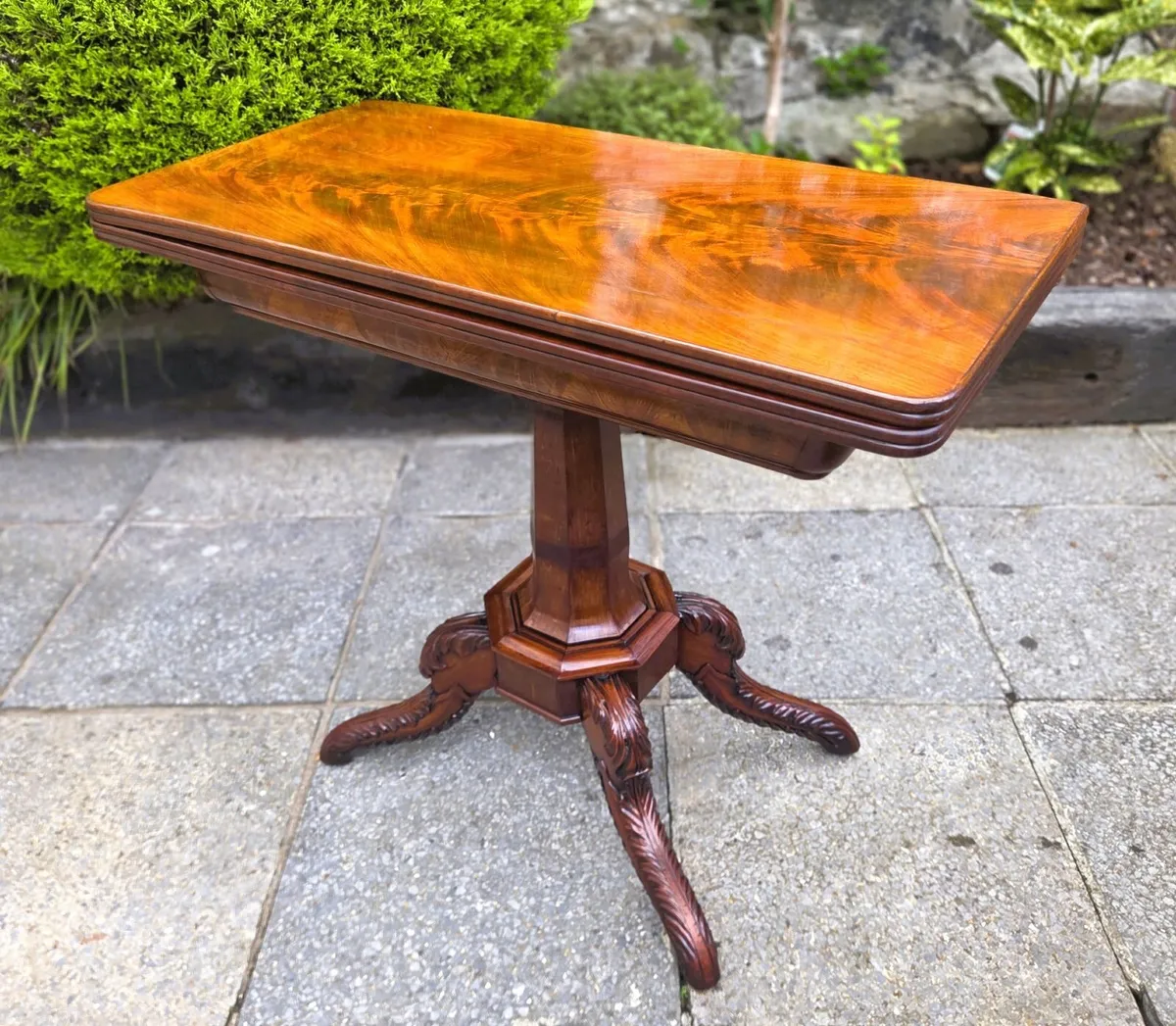 Antique Fold Over Card Table- Circa 1830 - Image 2