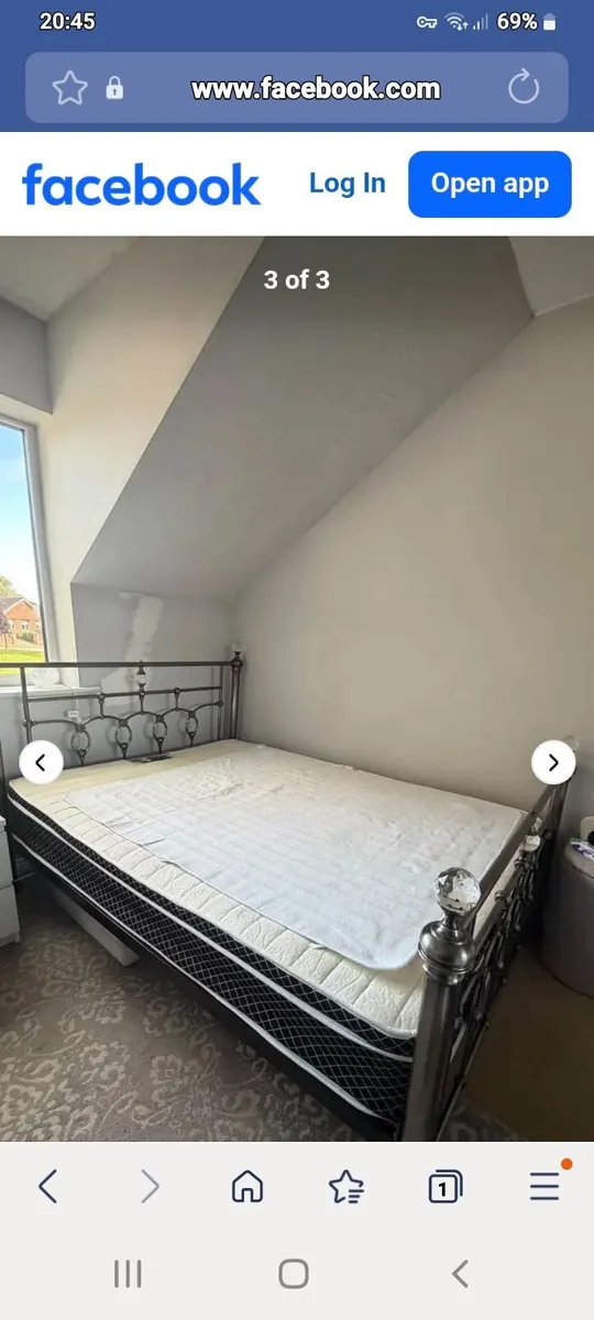 Beautiful Double Metal framed bed- Crystal detail - Image 4