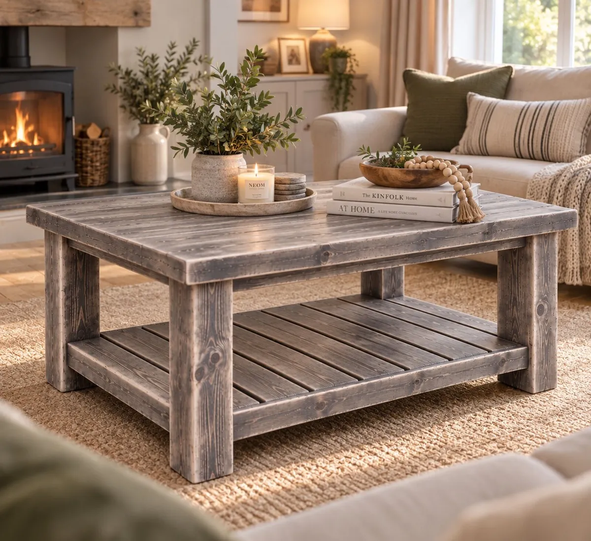 Aged Latin Driftwood Effect Rustic Coffee Table - Image 2