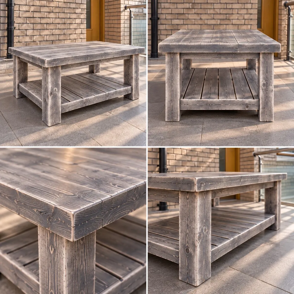 Aged Latin Driftwood Effect Rustic Coffee Table - Image 3