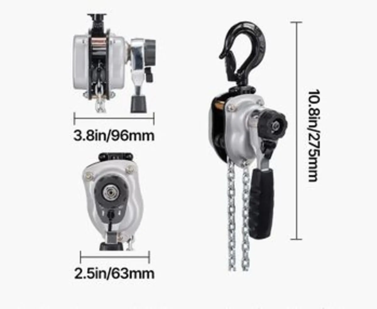 Manual Lever Chain Hoist,1/4T 250KG Capacity Heavy - Image 2