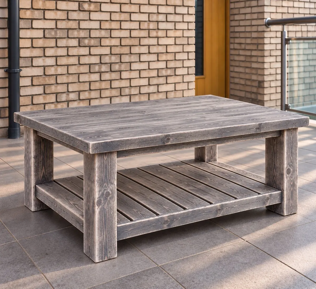 Aged Latin Driftwood Effect Rustic Coffee Table - Image 1