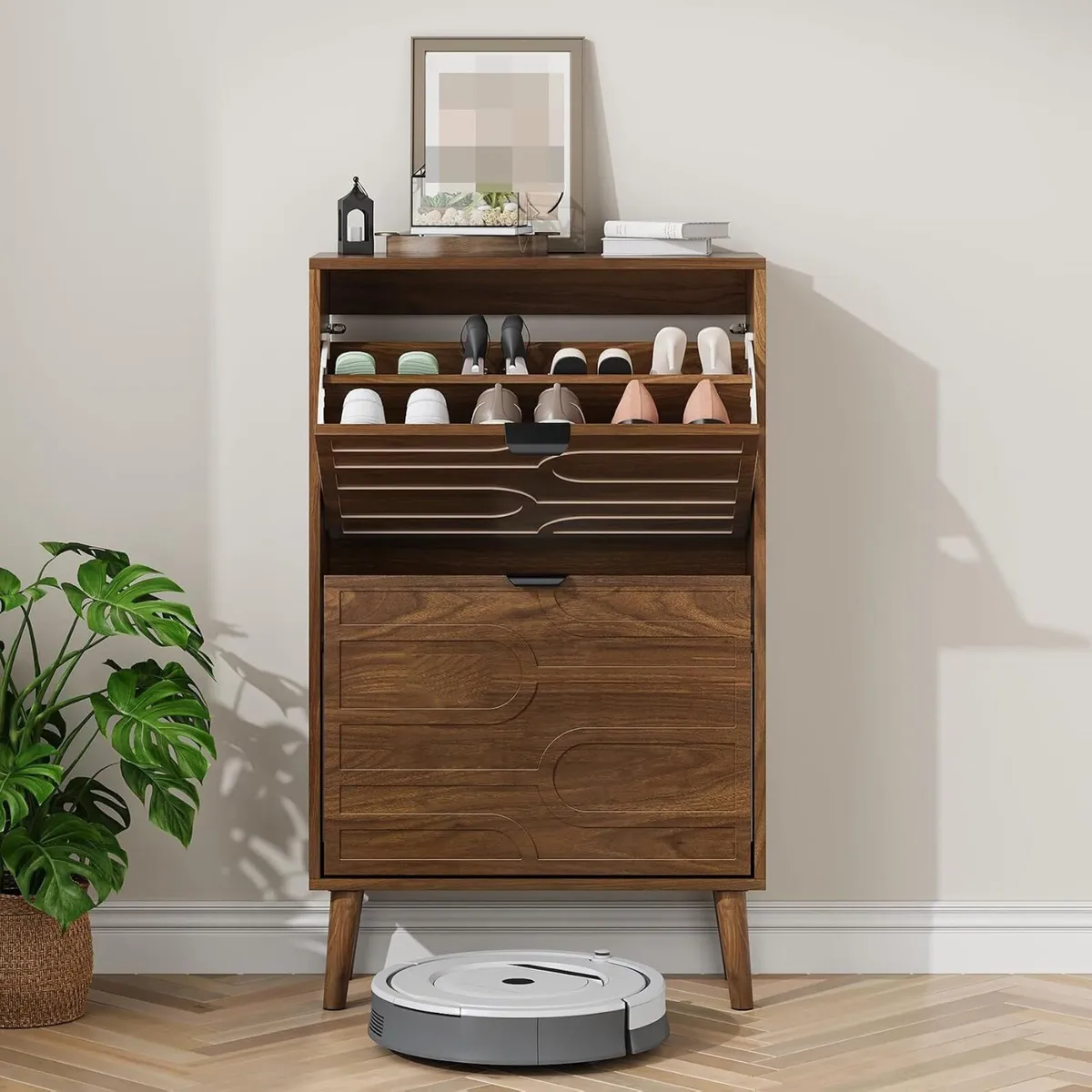 Shoe Cabinet Storage for Entryway with 2 Flip - Image 1