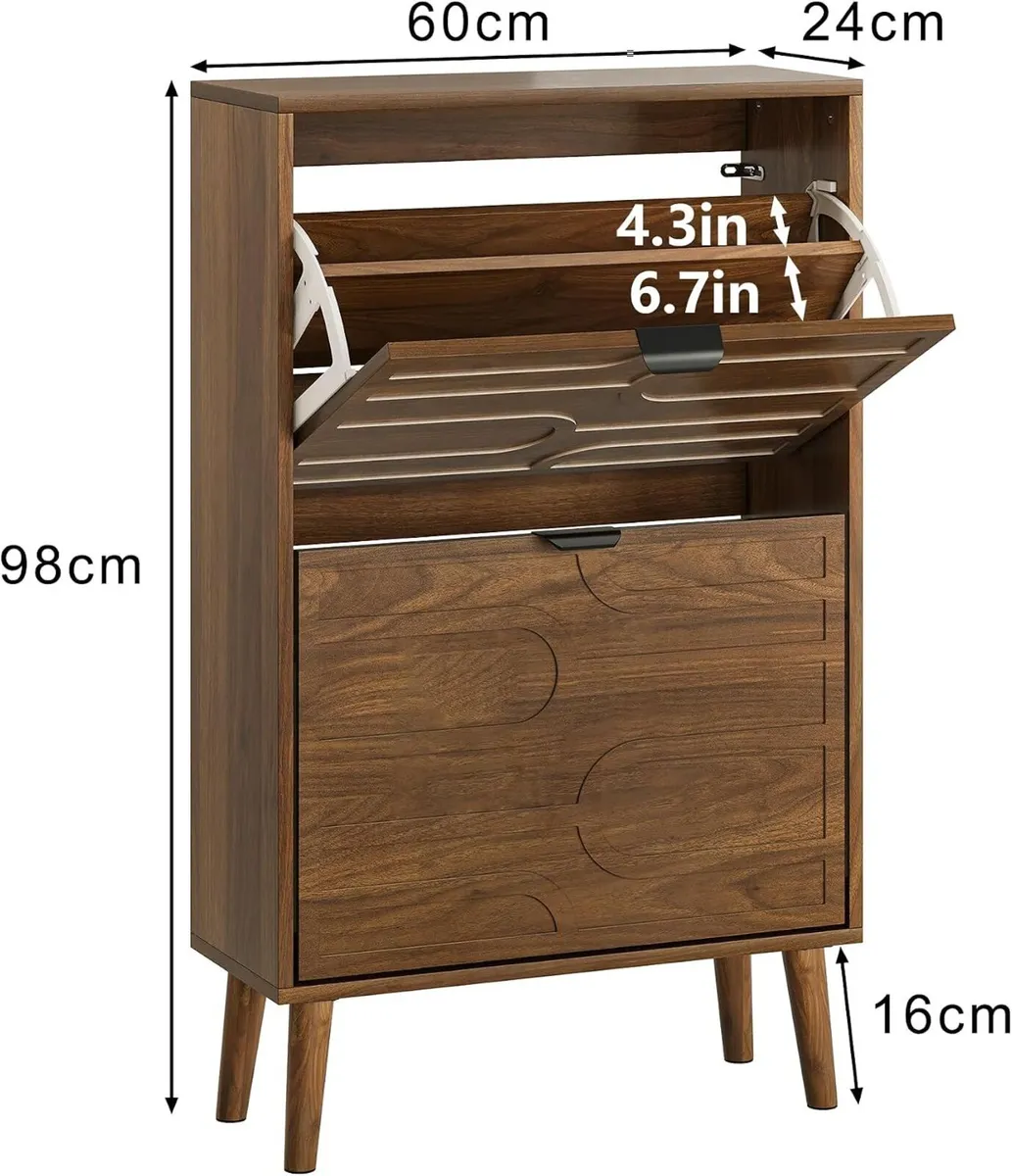 Shoe Cabinet Storage for Entryway with 2 Flip - Image 2
