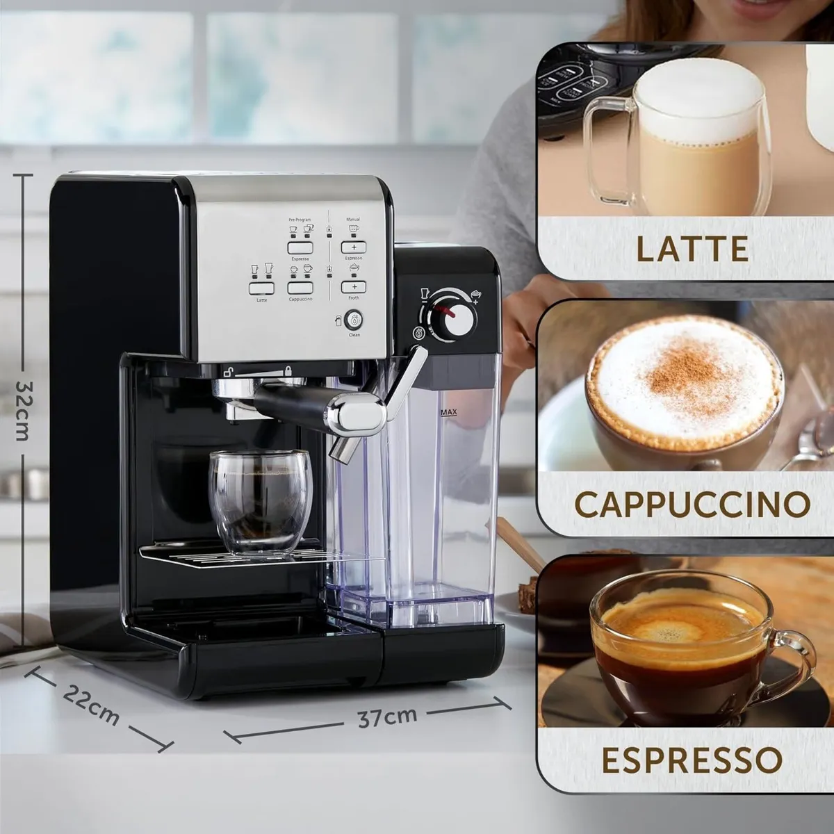 One Touch Coffee Machine Espresso Cappuccino Latte - Image 4
