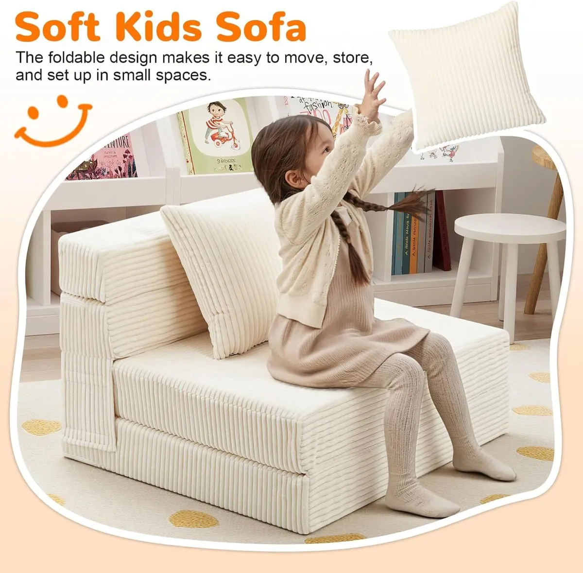 Kids Sofa Bed Toddler Folding Futon Chair - Image 3