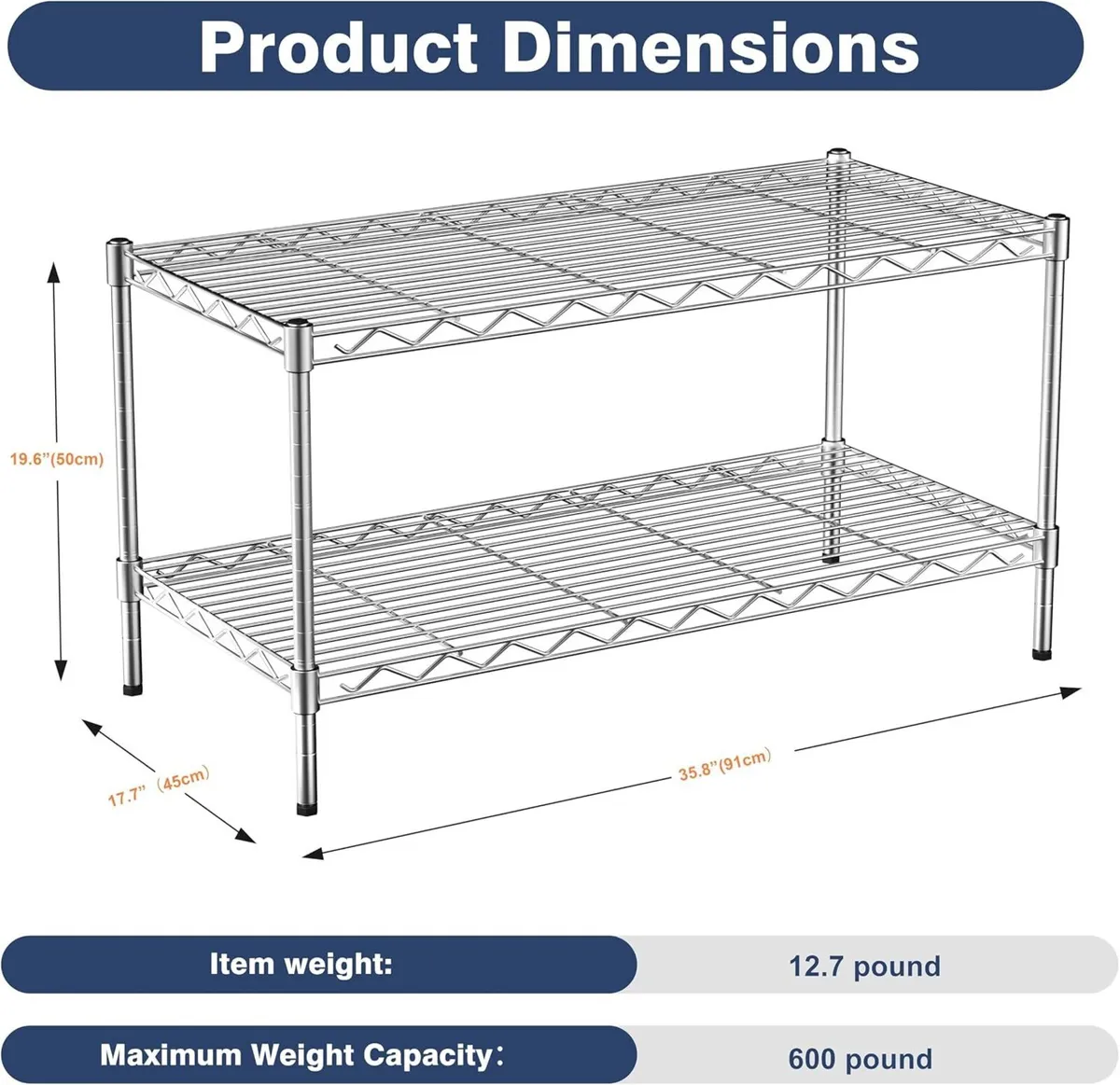 2-Tier Heavy Duty Shelving Unit - Image 3